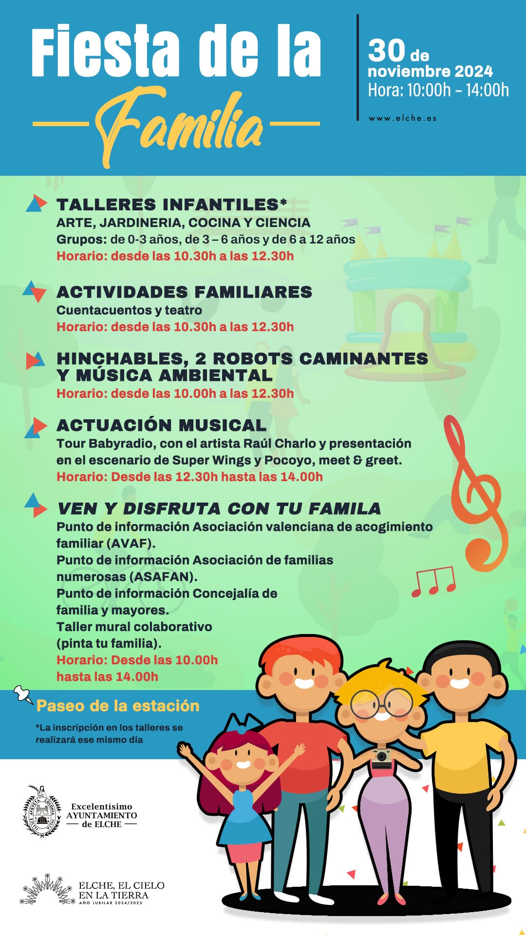 Cartel fiesta de la familia Elche