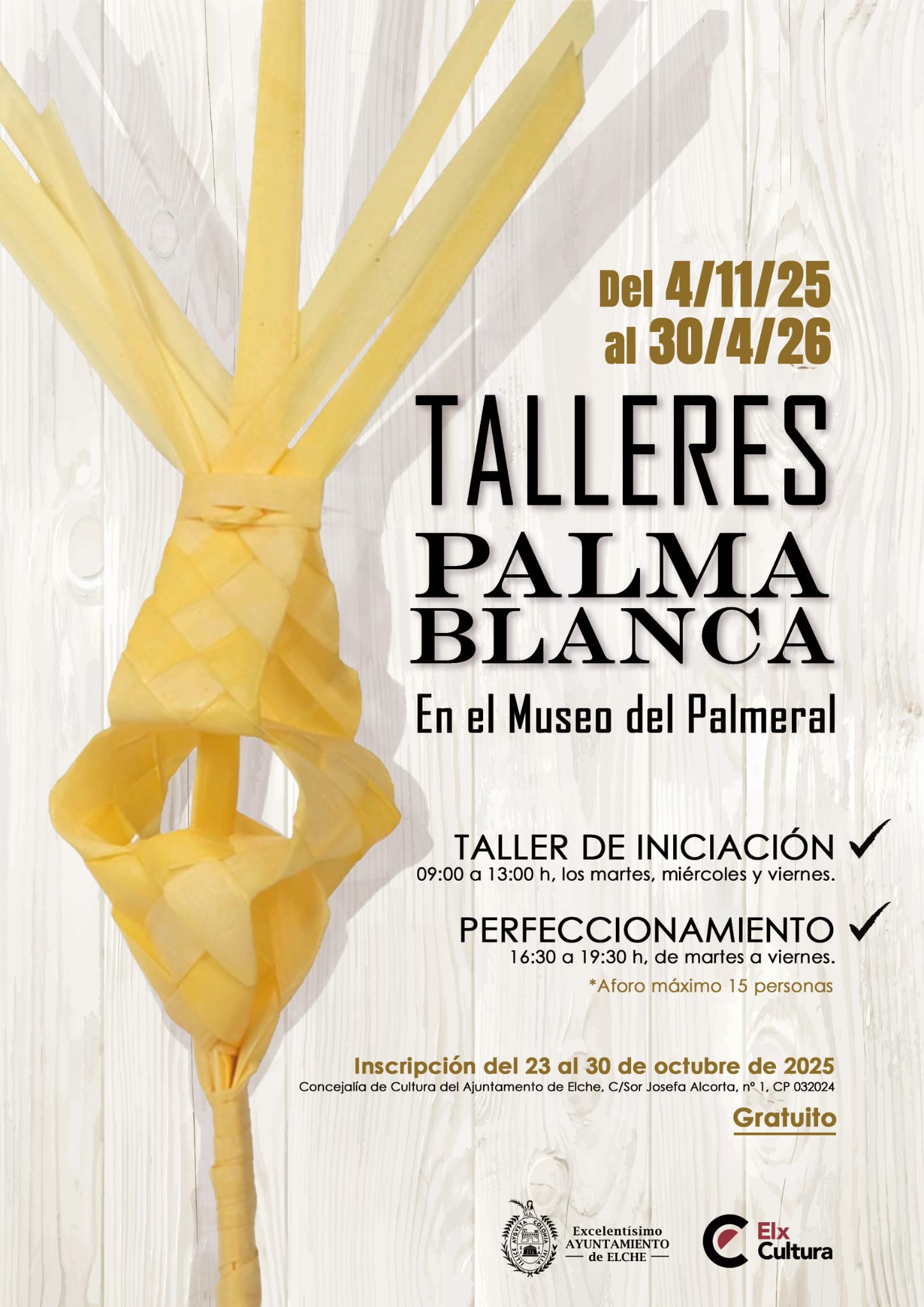 CARTEL TALLERES PALMA BLANCO